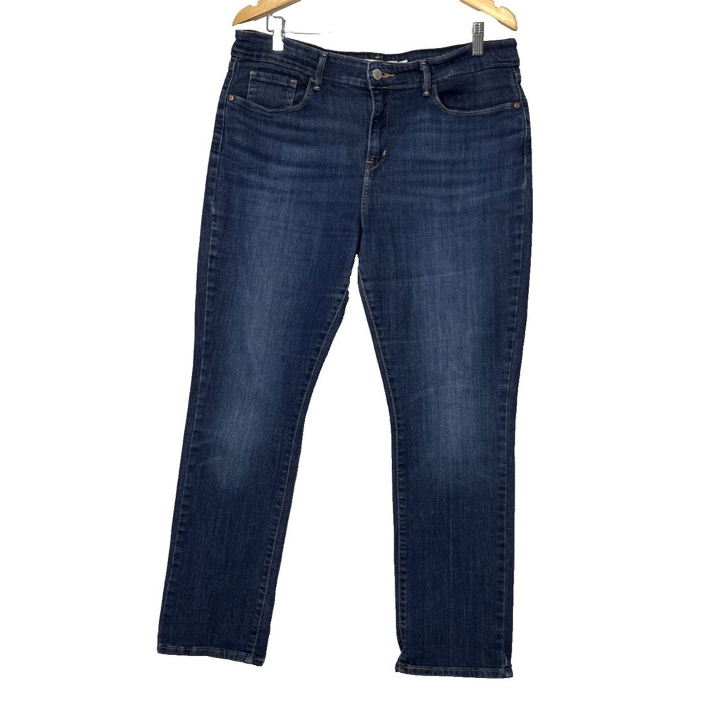 Signature by Levi Strauss & Co. Women's Sz 14 Mid-Rise Straight Blue Denim Jeans